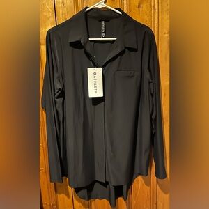 Athleta “Urbanite Top” Women’s Classic Black Button-Down Shirt